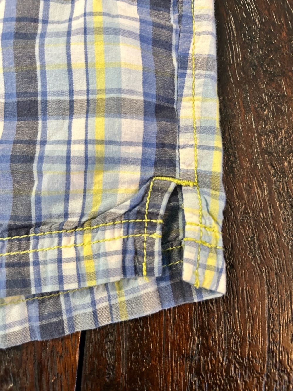 Y2K Vintage Blue and Yellow Plaid Low Rise Shorts - Picture 10 of 10